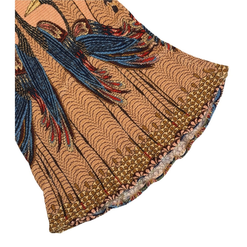 FARM Rio Peach Floral Maxi Skirt with Blue & Green Accents - Picture 4 of 9